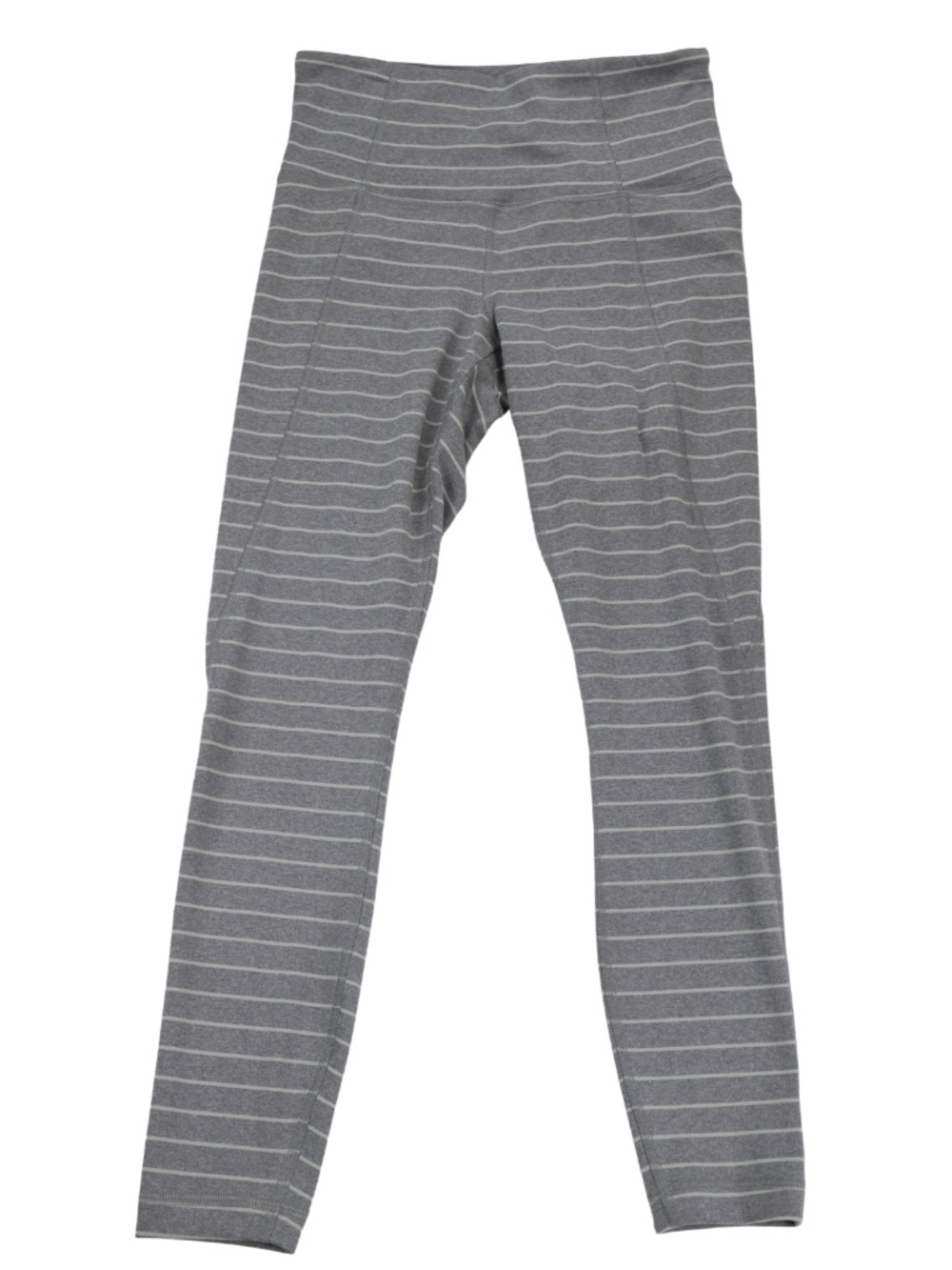 Athleta Gray White Stripe Leggings XS Cropped Athletic Yoga Pants